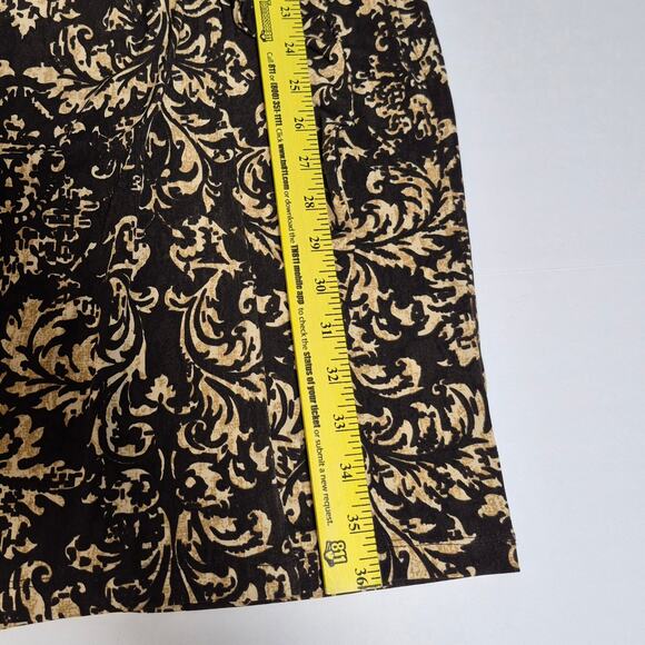 Enfocus Studio Womens Sleeveless Dress Brown Beige Size 8 Stretch Front Ruffle - Picture 7 of 9